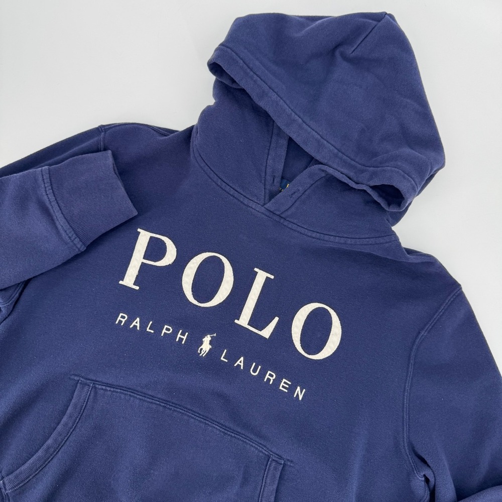 Polo Ralph Lauren Kids Navy Blue Logo Hoodie Sweatshirt XL TG Boys Girls